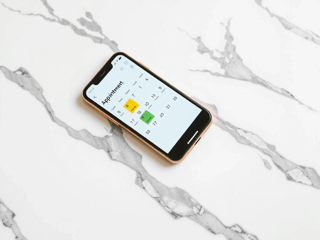 Interface de réservation Glowcleano sur smartphone